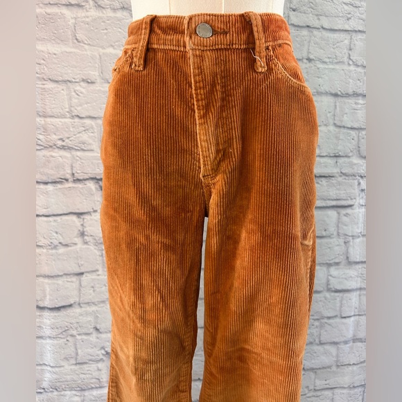 Universal Thread Bleached Corduroy Jeans Pants Rustic Orange Bootcut Wide Leg - Picture 3 of 16